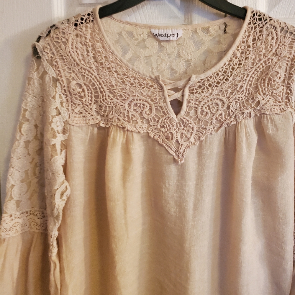WESTPORT IVORY LACE TOP S LG - Picture 2 of 10